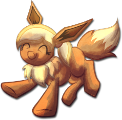 Size: 2101x2072 | Tagged: safe, artist:amura-of-jupiter, oc, oc only, oc:coffee creme, pony, eevee, fluffy, pokémon, solo