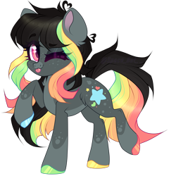 Size: 5000x5000 | Tagged: safe, artist:_spacemonkeyz_, oc, earth pony, pony, absurd resolution, female, mare, one eye closed, pale belly, simple background, snip (coat marking), socks (coat marking), solo, tongue out, transparent background, wink