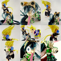 Size: 960x960 | Tagged: safe, artist:lightningsilver-mana, earth pony, pony, all might, anime, character, crossover, custom, doll, froppy, irl, leather, my hero academia, paint, painting, photo, present mike, sewing, textiles, toy, tsuyu asui