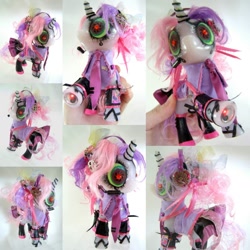 Size: 960x960 | Tagged: safe, artist:lightningsilver-mana, sweetie belle, sweetie bot, oc, oc:miku, pony, robot, unicorn, anime, anime style, crossover, custom, doll, hatsune miku, irl, paint, painting, photo, reroot, solo, textiles, toy