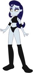 Size: 686x1526 | Tagged: safe, artist:imperfectxiii, artist:invisibleink, moonlight raven, equestria girls, belly button, boots, clothes, cutie mark, cutie mark tattoo, elbow pads, equestria girls-ified, female, knee pads, midriff, shoes, simple background, solo, sports, sports bra, sports panties, tattoo, transparent background, vector, wrestler, wrestling