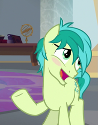 Size: 497x630 | Tagged: safe, screencap, sandbar, earth pony, pony, she's all yak, blushing, cropped, cute, male, sandabetes, smiling