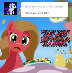 Size: 795x800 | Tagged: safe, artist:nekokevin, earth pony, pony, ask, ask pun, female, food, mare, pun, salad, solo, tumblr