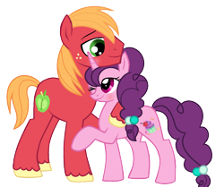 Size: 1470x1230 | Tagged: safe, artist:velveagicsentryyt, big macintosh, sugar belle, earth pony, pony, unicorn, blushing, cute, female, hug, male, mare, neck nuzzle, nuzzling, one eye closed, raised hoof, shipping, simple background, smiling, stallion, straight, sugarmac, transparent background