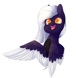 Size: 1400x1400 | Tagged: safe, artist:minetane, oc, pegasus, pony, bust, female, mare, portrait, simple background, solo, transparent background, two toned wings, wings