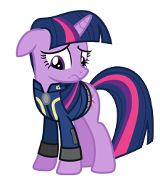 Size: 5239x5823 | Tagged: safe, artist:estories, twilight sparkle, pony, absurd resolution, clothes, floppy ears, simple background, solo, transparent background, vault suit, vector