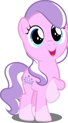 Size: 2467x4428 | Tagged: safe, artist:dashiesparkle, edit, edited edit, editor:slayerbvc, diamond tiara, earth pony, pony, accessory-less edit, cropped, cute, diamondbetes, female, filly, missing accessory, raised hoof, simple background, socks (coat marking), solo, transparent background, vector, vector edit