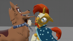 Size: 400x225 | Tagged: safe, orthros, sunburst, dog, 3d, cute, face licking, licking, low effort, low quality, multiple heads, source filmmaker, tongue out, two heads