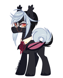 Size: 500x619 | Tagged: safe, artist:nemovonsilver, oc, oc only, bat pony, pony, glasses, lidded eyes, solo