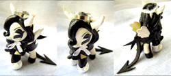 Size: 1023x457 | Tagged: safe, artist:lightningsilver-mana, angel, pony, g4, alice angel, bendy and the ink machine, craft, crossover, custom, devil, fandom, female, handmade, irl, leather, mcdonald's, mcdonald's happy meal toys, mcdonalds pony, mcdonalds swag, my little pony, nintendo, nintendo switch, paint, painting, photo, solo, textiles, toy, video game, video game crossover