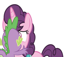 Size: 658x580 | Tagged: safe, edit, editor:undeadponysoldier, spike, sugar belle, dragon, pony, unicorn, crack shipping, female, interspecies, kiss on the lips, kissing, male, mare, shipping, simple background, straight, sugarspike, white background