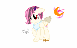 Size: 1280x800 | Tagged: safe, artist:animefreak2282, oc, oc:dream catcher (discoshy), hybrid, base used, female, interspecies offspring, offspring, parent:discord, parent:fluttershy, parents:discoshy, signature, solo