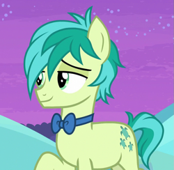 Size: 683x667 | Tagged: safe, screencap, sandbar, earth pony, pony, she's all yak, bowtie, cropped, male, smiling, solo, stupid sexy sandbar