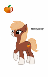 Size: 800x1280 | Tagged: safe, artist:animefreak2282, oc, oc:honeycrisp (animefreak2282), pony, base used, body markings, female, offspring, parent:applejack, parents:canon x oc, solo