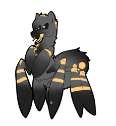 Size: 2300x2500 | Tagged: safe, artist:rainbowscreen, derpibooru import, oc, oc only, oc:knit, drider, monster pony, original species, pony, spider, spiderpony, 8 legs, black eye, fangs, high res, multiple eyes, multiple legs, ponified, solo