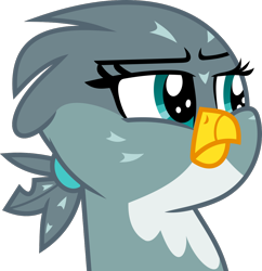 Size: 1176x1216 | Tagged: safe, artist:frownfactory, gabby, griffon, dragon dropped, female, gabby is not amused, simple background, solo, transparent background, vector