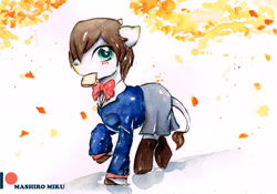 Size: 3437x2409 | Tagged: safe, artist:mashiromiku, oc, pony, commission, patreon, patreon logo, traditional art, watercolor painting