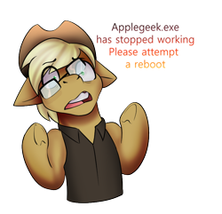 Size: 776x747 | Tagged: safe, artist:erroremma, oc, oc:applegeek, earth pony, pony, applegeek, solo, youtuber