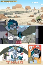 Size: 800x1222 | Tagged: safe, artist:php104, oc, oc only, oc:delta vee, oc:nurse bonesaw, earth pony, pegasus, pony, clothes, comic, fatigues, female, hammock, mare, military, military uniform, sunglasses, thud