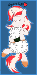 Size: 1280x2560 | Tagged: safe, artist:flavorful_sweets, oc, oc:koi fish, pony, cuddling, cuddling-worthy, cute, food, koi pony, ponies in food, rice, solo, sushi, sushi pony