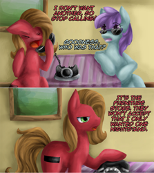 Size: 1280x1434 | Tagged: safe, artist:aschenstern, oc, oc:pun, oc:sunshine morning, pony, ask, ask pun, telephone