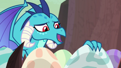 Size: 1920x1080 | Tagged: safe, screencap, princess ember, dragon, sweet and smoky, cute, dragon egg, dragoness, egg, emberbetes, female, mama ember, solo