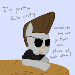 Size: 1280x1280 | Tagged: safe, artist:phoenixswift, oc, oc:fuselight, pony, ask fuselight, johnny bravo, solo, sunglasses