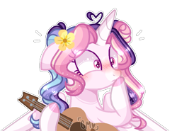 Size: 971x720 | Tagged: safe, artist:moon-rose-rosie, oc, oc:celestial moon, alicorn, pony, base used, female, guitar, hoof polish, magical lesbian spawn, mare, nail polish, offspring, parent:rainbow dash, parent:twilight sparkle, parents:twidash, simple background, solo, transparent background