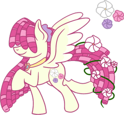 Size: 546x506 | Tagged: safe, artist:musical-medic, oc, oc:morning glory, pegasus, pony, female, flower, flower in tail, hair over eyes, magical lesbian spawn, mare, offspring, parent:fluttershy, parent:tree hugger, parents:flutterhugger, simple background, solo, transparent background