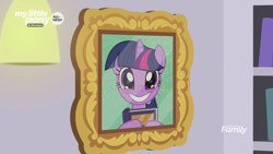 Size: 1920x1080 | Tagged: safe, screencap, twilight sparkle, unicorn twilight, pony, unicorn, the point of no return, adorkable, blushing, book, cute, discovery family logo, dork, solo, starry eyes, twiabetes, wingding eyes