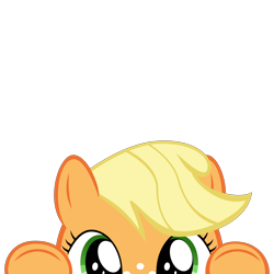 Size: 10000x10000 | Tagged: safe, artist:mrkat7214, derpibooru import, part of a set, applejack, earth pony, pony, absurd resolution, cute, female, filly, filly applejack, freckles, jackabetes, peekaboo, peeking, simple background, solo, soon, transparent background, younger