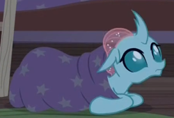 Size: 448x302 | Tagged: safe, screencap, ocellus, changedling, changeling, 2 4 6 greaaat, blanket, blanket burrito, cute, diaocelles, solo, weapons-grade cute