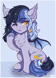 Size: 2496x3442 | Tagged: safe, artist:buru-misu, artist:burû, oc, oc:eridani, bat pony, pony, bat pony oc