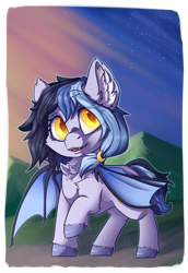 Size: 2000x2900 | Tagged: safe, artist:candygold, oc, oc:eridani, bat pony, pony, bat pony oc, solo