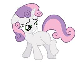 Size: 2500x2100 | Tagged: safe, artist:raziel grave, sweetie belle, pony, unicorn, blank flank, female, filly, raised leg, simple background, solo, transparent background