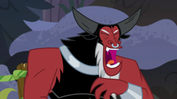 Size: 1920x1080 | Tagged: safe, screencap, lord tirek, centaur, frenemies (episode), eyes closed, laughing, nose piercing, nose ring, open mouth, piercing, solo