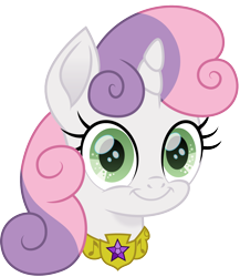 Size: 1302x1500 | Tagged: safe, artist:cloudyglow, sweetie belle, pony, unicorn, element of magic, female, looking at you, movie accurate, simple background, smiling, transparent background