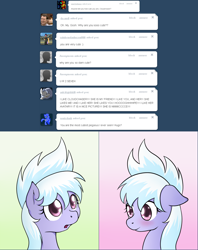 Size: 1504x1902 | Tagged: safe, artist:marikaefer, cloudchaser, pony, ask, ask flitter and cloudchaser, solo, tumblr