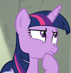 Size: 1054x1080 | Tagged: safe, screencap, twilight sparkle, twilight sparkle (alicorn), alicorn, pony, the point of no return, cropped, female, hoof on chin, looking up, mare, solo, thinking