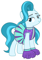 Size: 1532x2198 | Tagged: safe, artist:sonofaskywalker, lighthoof, earth pony, pony, 2 4 6 greaaat, cheerleader, clothes, female, lidded eyes, looking at you, mare, pleated skirt, pom pom, simple background, skirt, smiling, solo, transparent background, vector