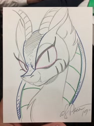 Size: 1535x2048 | Tagged: safe, artist:andypriceart, idw, cosmos (character), monochrome, pencil drawing, solo, traditional art