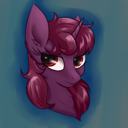 Size: 3290x3290 | Tagged: safe, artist:lux-arume, oc, oc only, oc:midnight mist, pony, unicorn, bust, solo