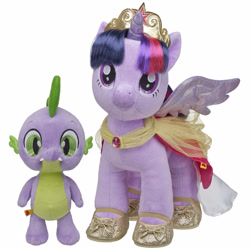 Size: 2100x2100 | Tagged: safe, spike, twilight sparkle, twilight sparkle (alicorn), alicorn, dragon, pony, big crown thingy, build-a-bear, clothes, crown, cute, dress, duo, female, jewelry, male, mare, merchandise, plushie, regalia