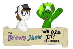 Size: 4083x2783 | Tagged: safe, artist:sketchymouse, oc, oc:circuit mane, oc:d-pad, pony, 50 episodes, the brony show