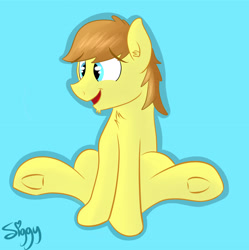 Size: 3181x3194 | Tagged: safe, artist:siggyderp, oc, oc only, oc:siggy, earth pony, pony, male, signature, smiling, solo, stallion