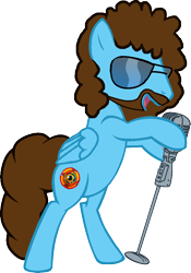 Size: 746x1064 | Tagged: safe, artist:chanour-bases, artist:grapefruitface1, oc, oc:jeff flynne, pony, base used, jeff lynne, male, microphone, microphone stand, simple background, solo, sunglasses, transparent background