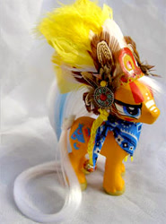 Size: 272x368 | Tagged: safe, artist:lightningsilver-mana, wigwam, earth pony, pony, g1, g4, big brother ponies, craft, crossover, custom, doll, figure, figurine, handmade, irl, leather, mountain boy ponies, native american, paint, painting, photo, sewing, toy