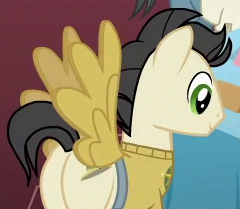 Size: 240x209 | Tagged: safe, screencap, earth pony, pony, stranger than fan fiction, background pony, cropped, fake wings, male, solo, stallion, unnamed pony