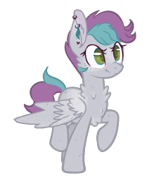 Size: 708x808 | Tagged: safe, artist:hippykat13, oc, oc only, oc:kitty sweet, pegasus, pony, base used, cute, dappled, freckles, neck fluff, piercing, short mane, simple background, solo, transparent background