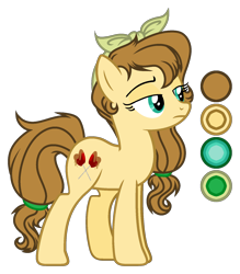 Size: 1520x1733 | Tagged: safe, artist:sweet-psycho-uwu, oc, oc:golden gala, earth pony, pony, female, mare, offspring, parent:applejack, parent:caramel, parents:carajack, simple background, solo, transparent background